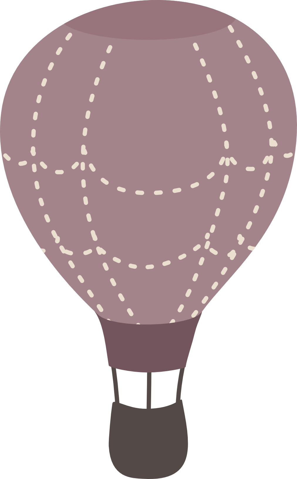 Minimal hot air balloon illustration inspired by the Dusk Fairground collection.