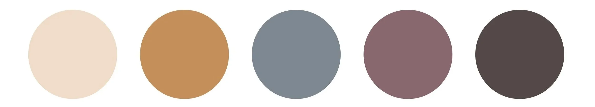 Color palette for the Dusk Fairground collection featuring dusty mauve, warm taupe, muted teal, soft gold and evening-inspired neutrals.