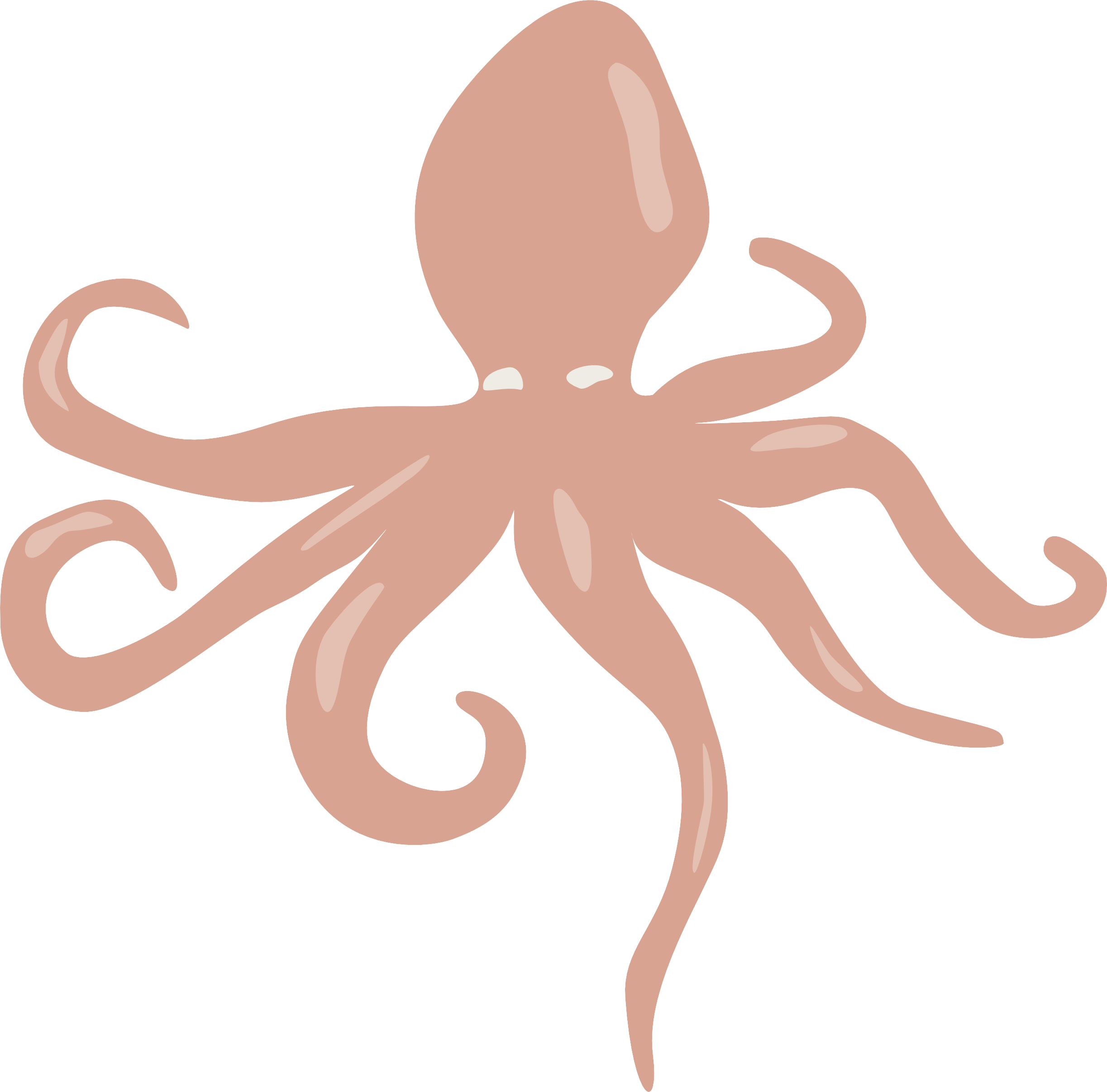 Illustrated octopus from the Coastal Coral Reef collection.