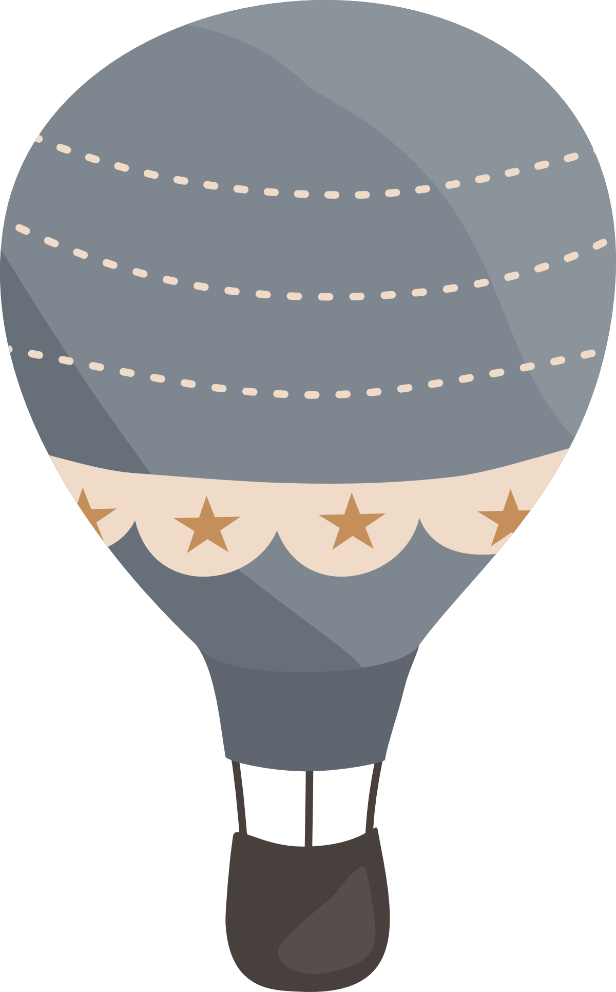 Illustrated hot air balloon from the Dusk Fairground surface pattern collection.