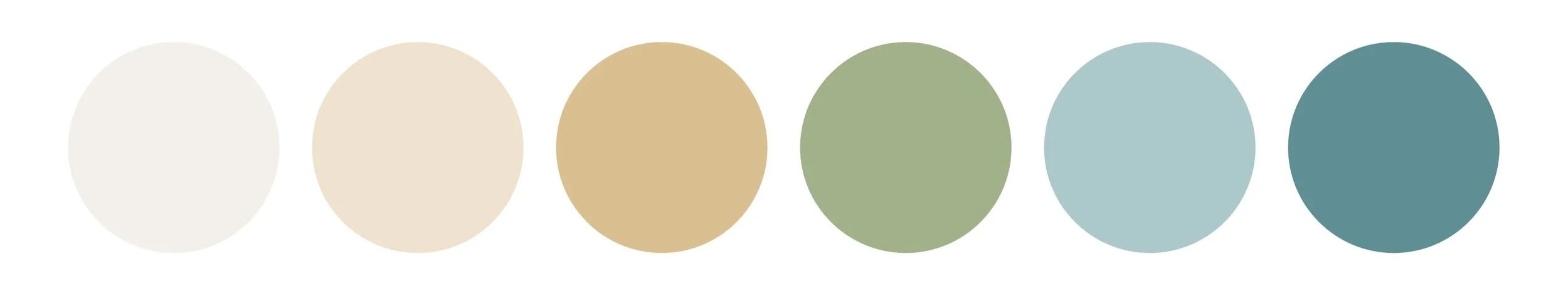 Color palette for the Coastal Coral Reef collection featuring seafoam green, ocean blue, sandy beige and calming coastal tones.