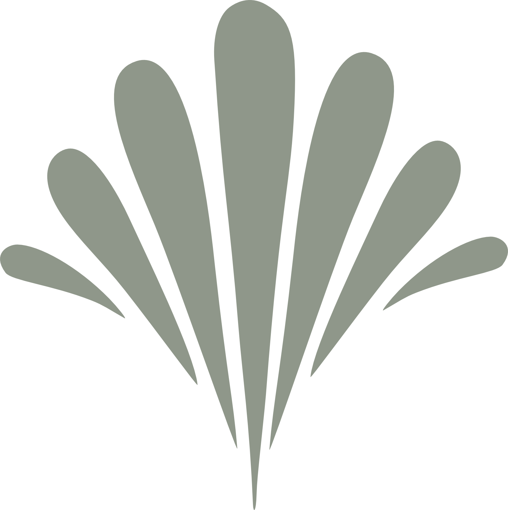 Illustrated tropical palm leaf from the Parrot Garden collection.