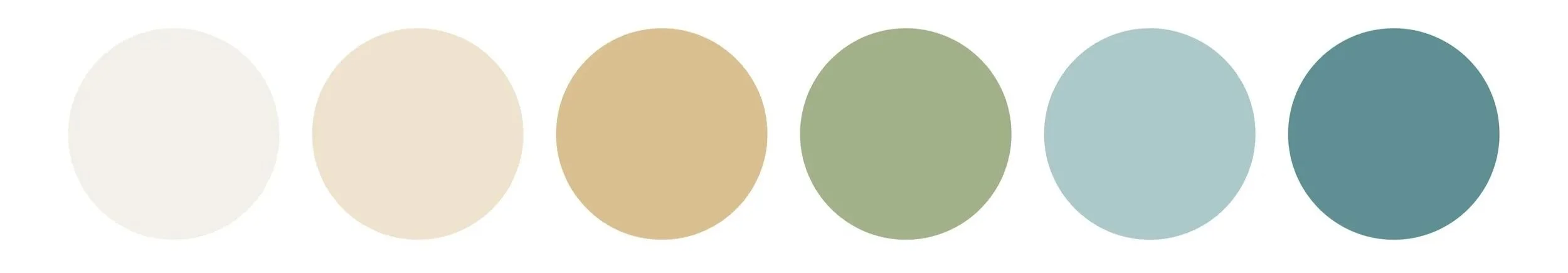 Color palette for the Coastal Coral Reef collection featuring seafoam green, ocean blue, sandy beige and calming coastal tones.