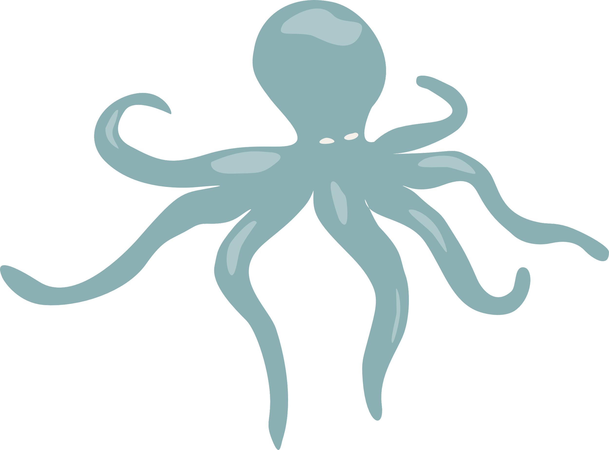 Illustrated octopus from the Coastal Coral Reef collection.