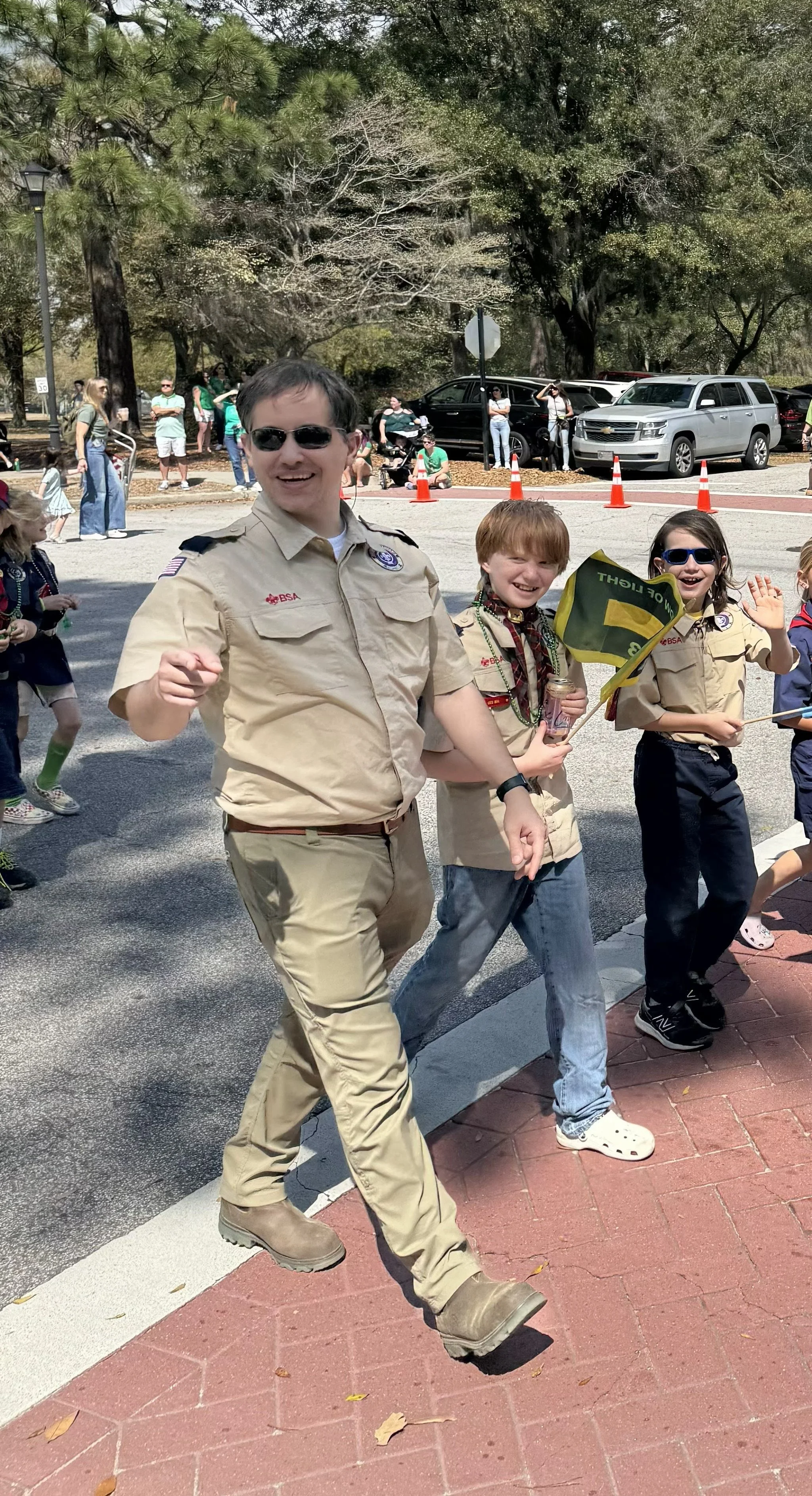 Joseph with boy scout uniform marching parade
