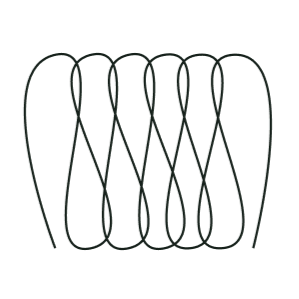 A series of black, curved, linked lines forming a pattern on a black background.