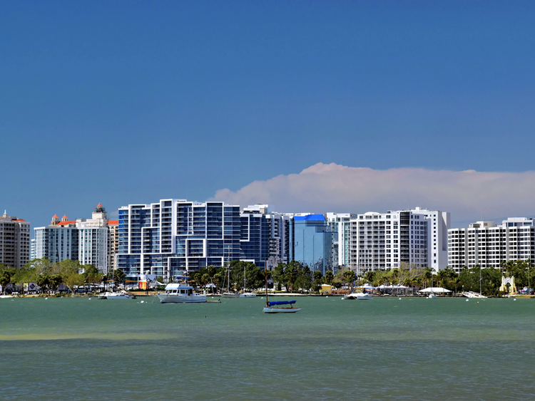 Downtown Sarasota and waterfront near Siesta Key, Florida