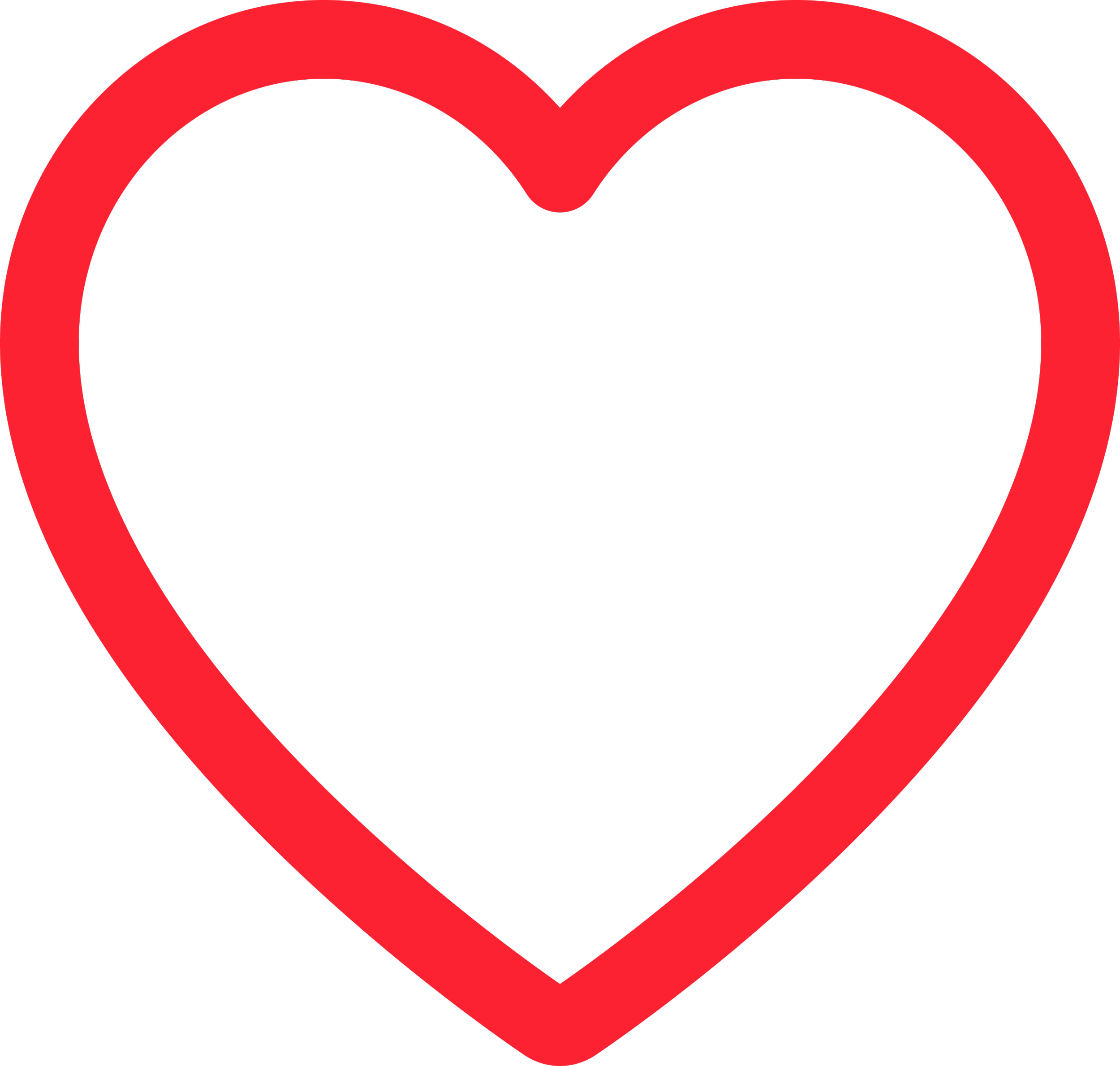 Large red heart outline icon