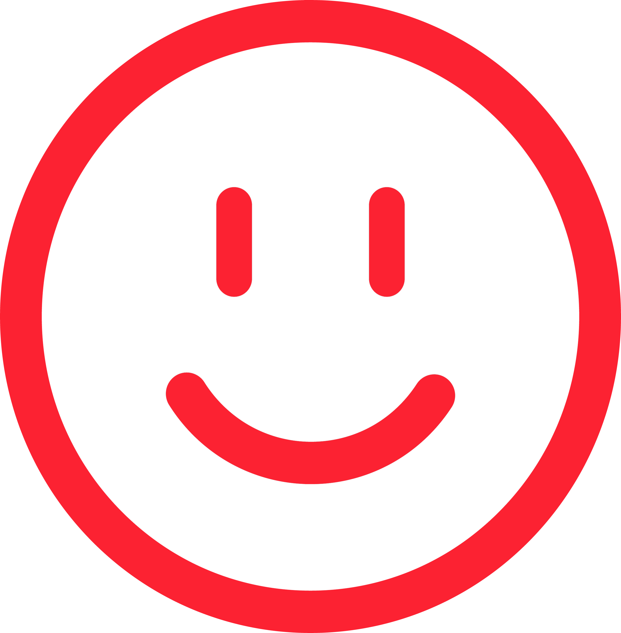 A red smile emoji icon