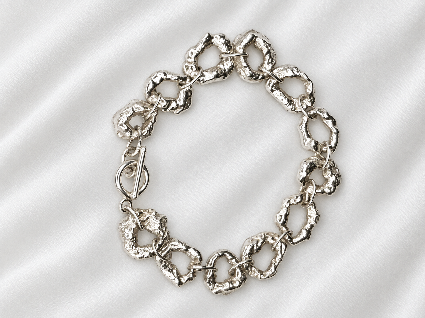 ‘Tidal’ – Sterling Silver Organic Link Bracelet