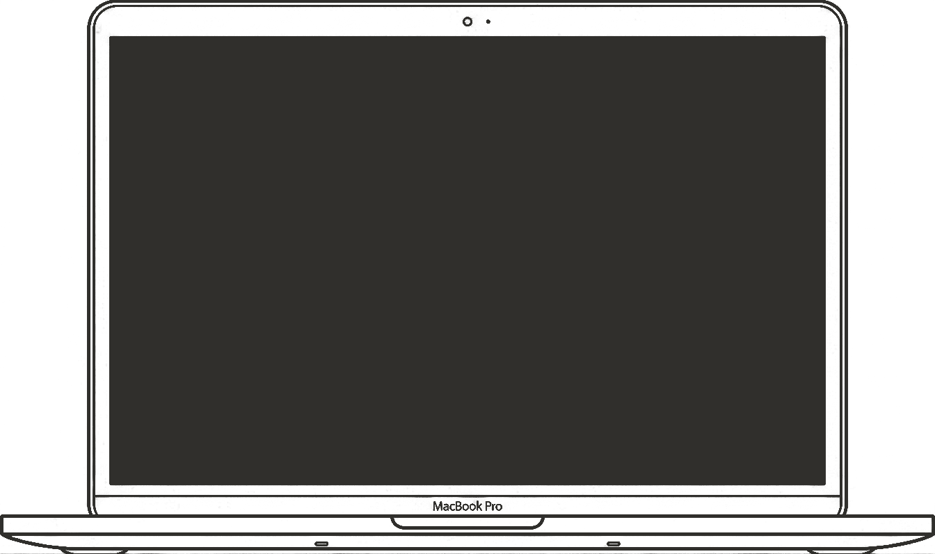 Drawing of a blank desktop computer monitor with a rectangular screen and a stand, viewed from the front.