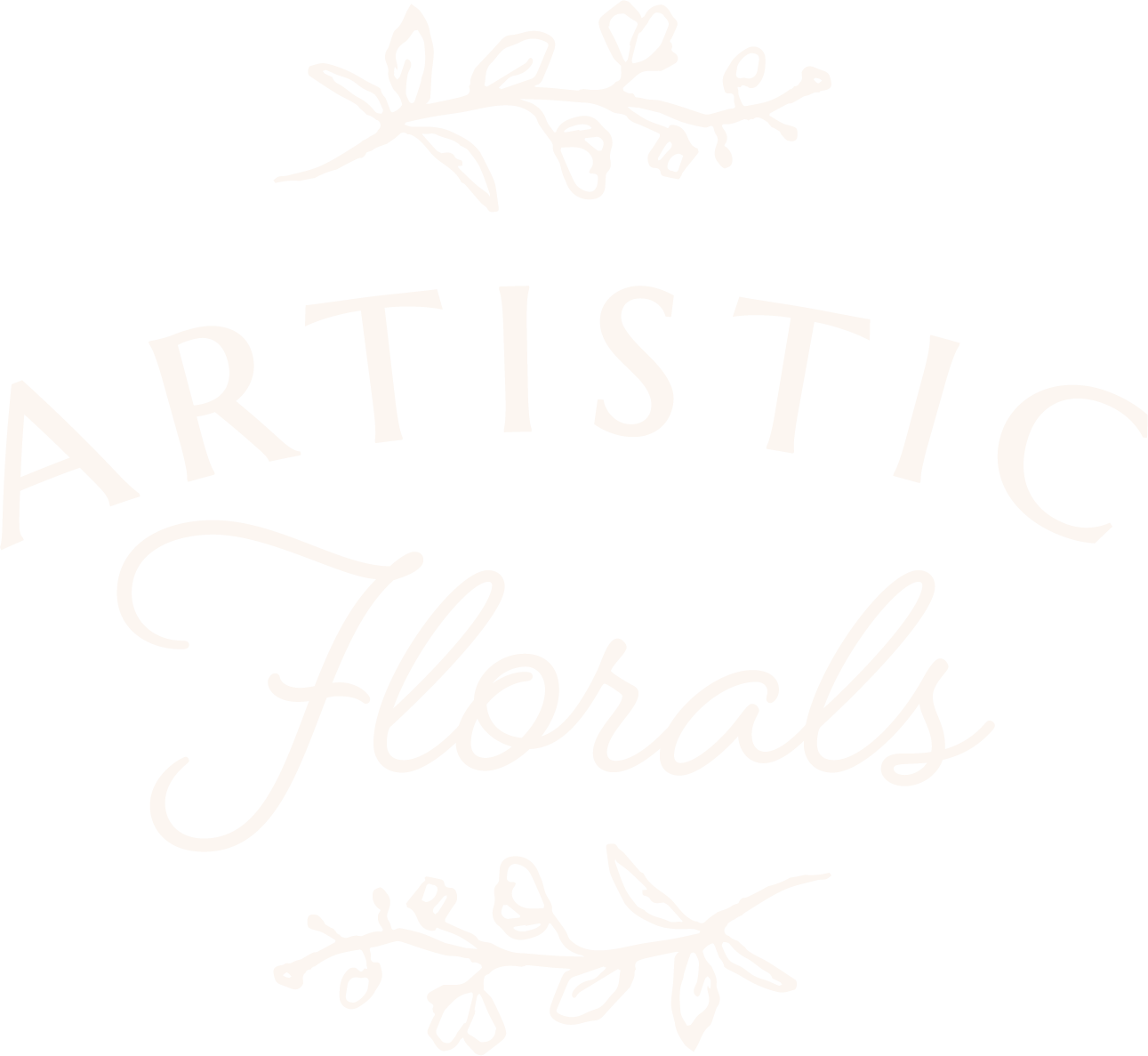 Artistic Florals logo in cream