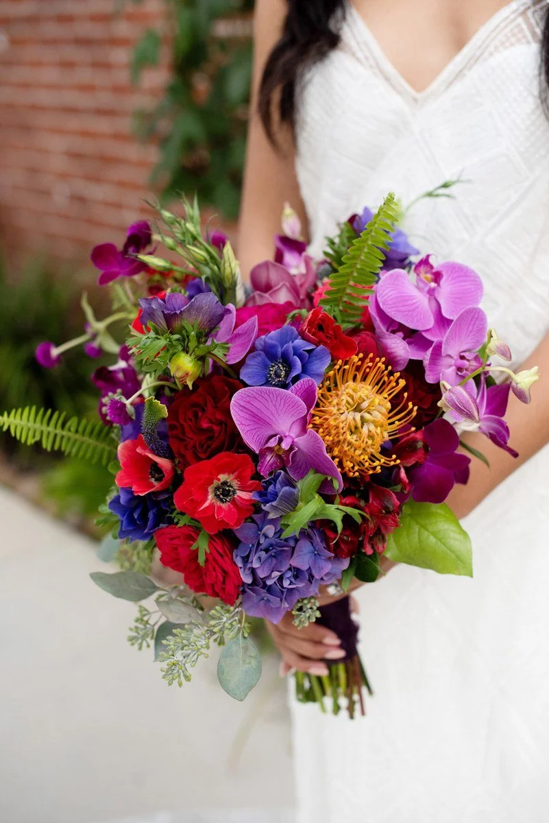 Bold and bright bridal bouquet