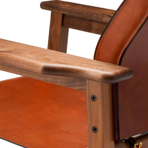 Close up of the arms showing the construction of the Saddle Up Chair