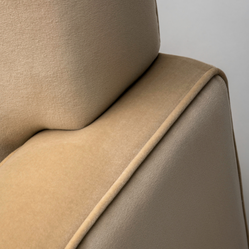 The Henri Armchair by Stuart Scott Furniture. Close up showing the arms on the chair.