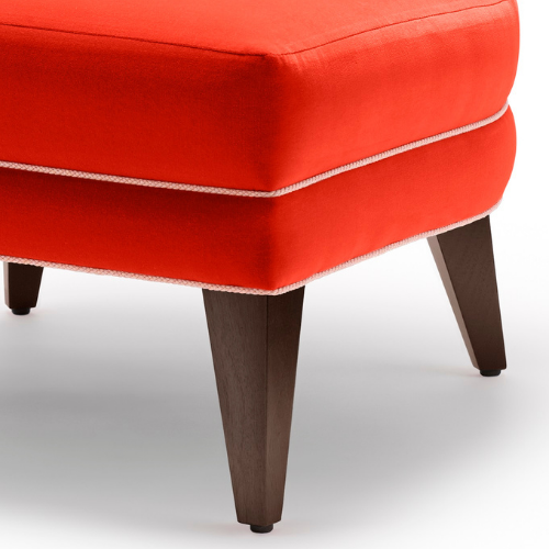 Isabella Occasional Chair shown here with black legs and upholstered in Dedar Piment cotton velvet. View of legs