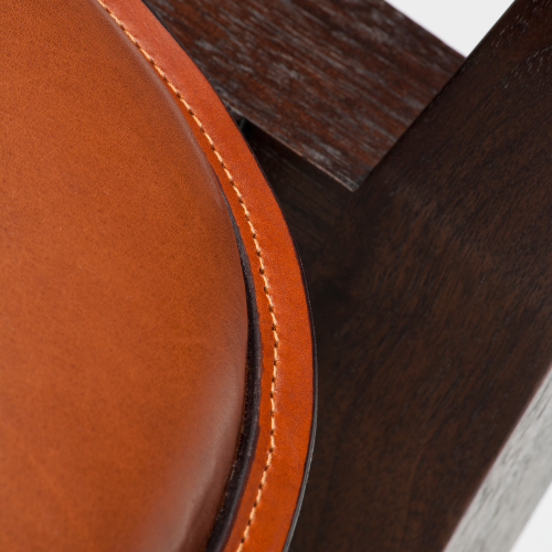Close up of Constructor chair showing the sharp angles and stitching