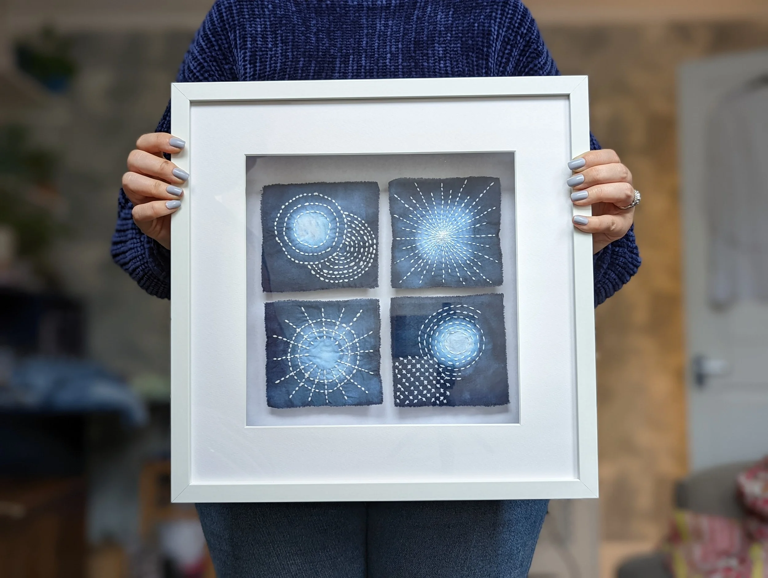 Brighton shibori sashiko commission framed closeup.jpg