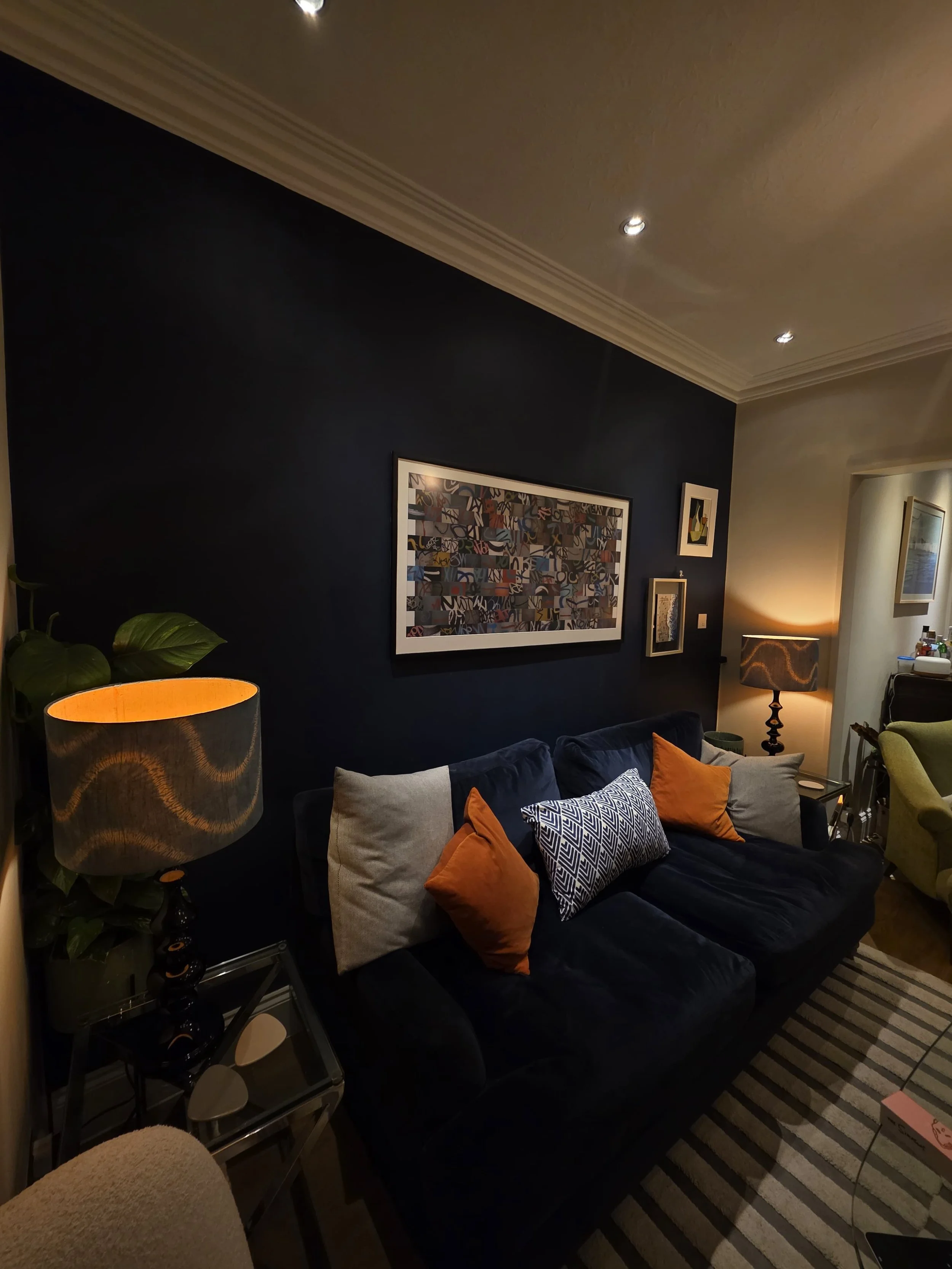 Surbiton shibori lampshade commission in situ wide angled.jpg