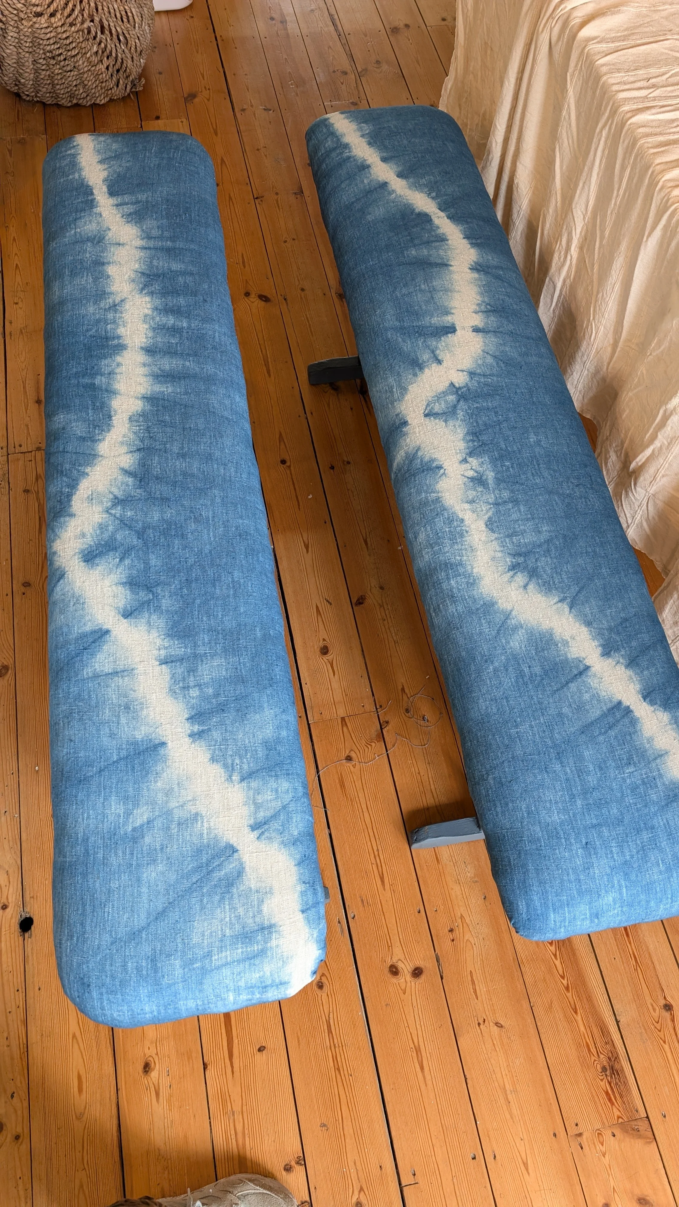 Shibori upholstered benches commission top down angled.jpg