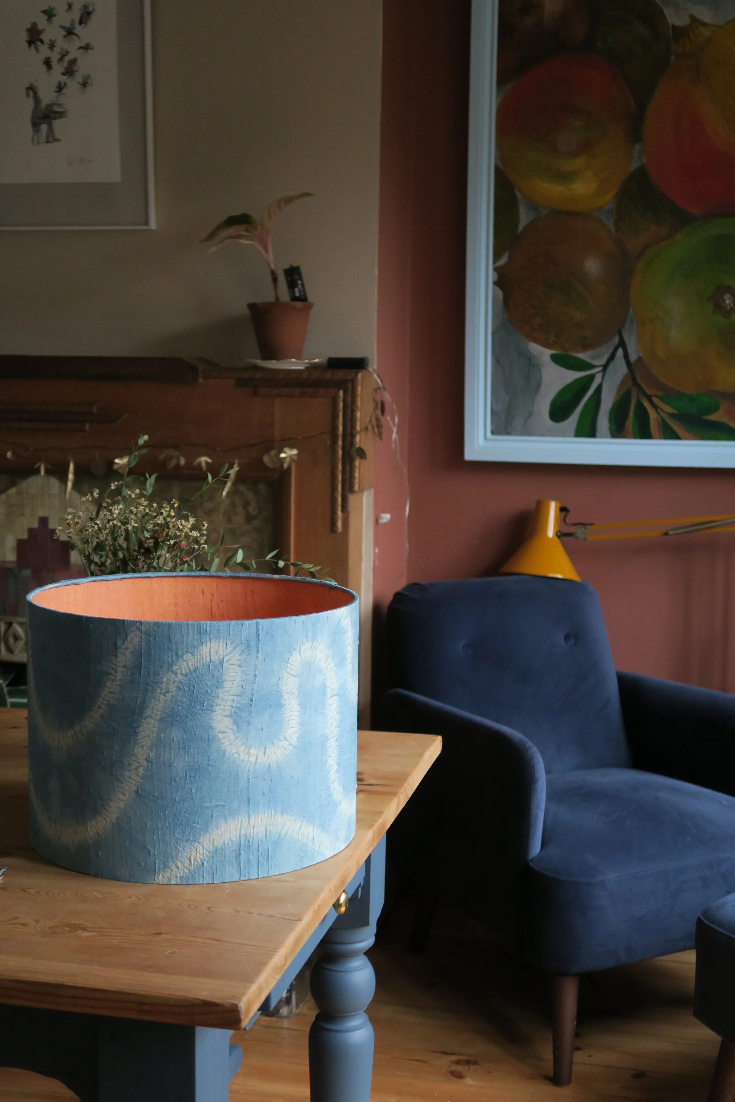 Surbiton shibori lampshade commission angled down far.JPG