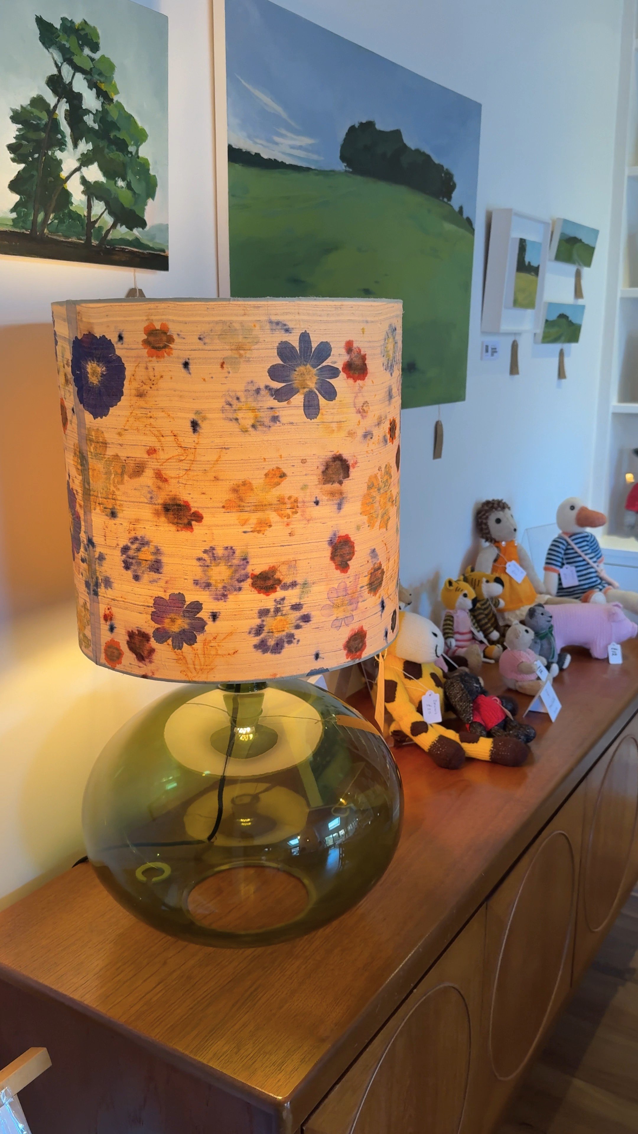 Tataki Zome lampshade installed as table lamp.jpg
