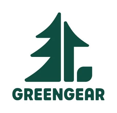 A logo featuring a stylized evergreen tree and the text 'GREENGEAR' underneath