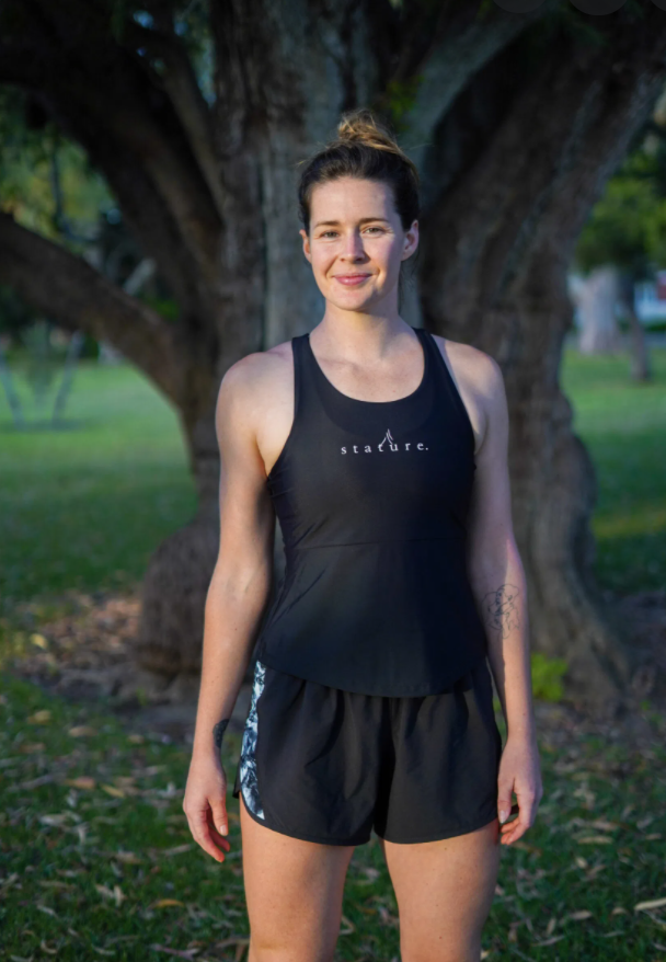Lily Brazel wears her values proudly in Stature’s ethical performance apparel (Photo credit: Stature Australia)