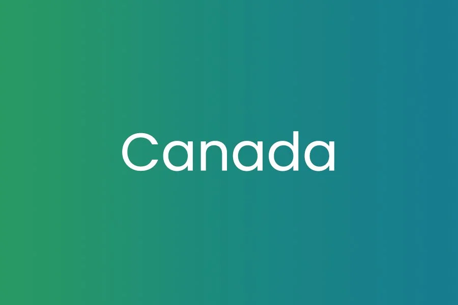 Text that reads 'Canada' on a blue-green gradient background.