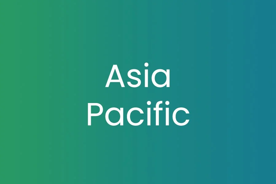Gradient background with the white text "Asia Pacific" in the center.