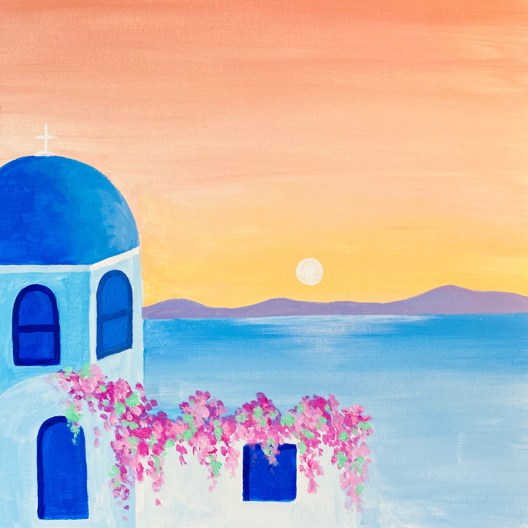 Sip and Paint - Santorini Sundown