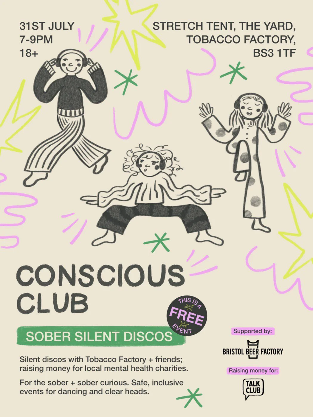 Conscious Club: Sober Silent Disco – BBF X Talk Club