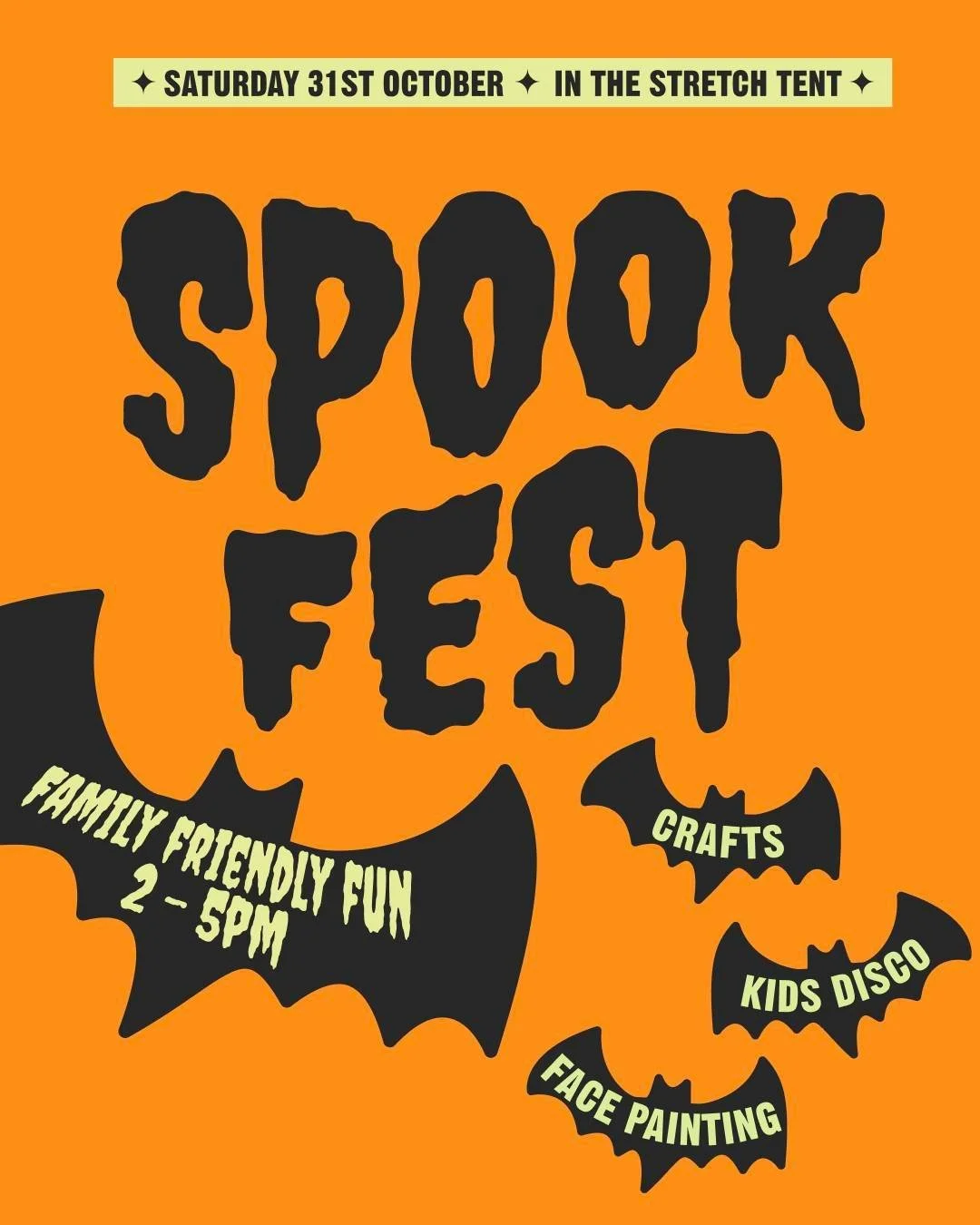 SPOOKFEST is taking over the Tobacco Factory Yard! 🎃👻

Join us from 2pm for an afternoon of FREE family-friendly Halloween fun, with spooky crafts, face painting and a kids&rsquo; disco. Expect plenty of tiny skeletons running around.

We&rsquo;ll 