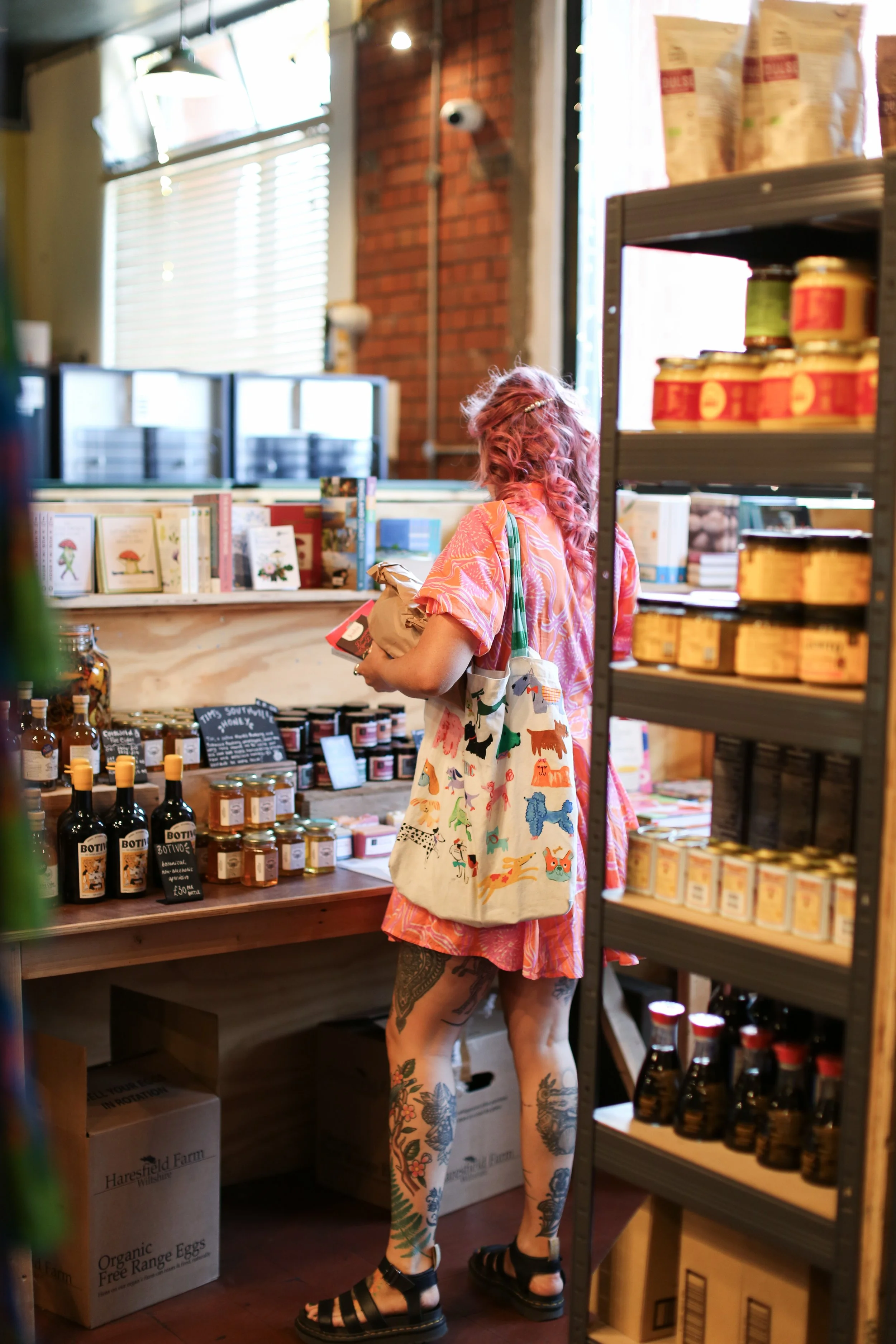 Browsing inside the bakery shop