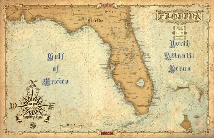 Vintage Map of Florida