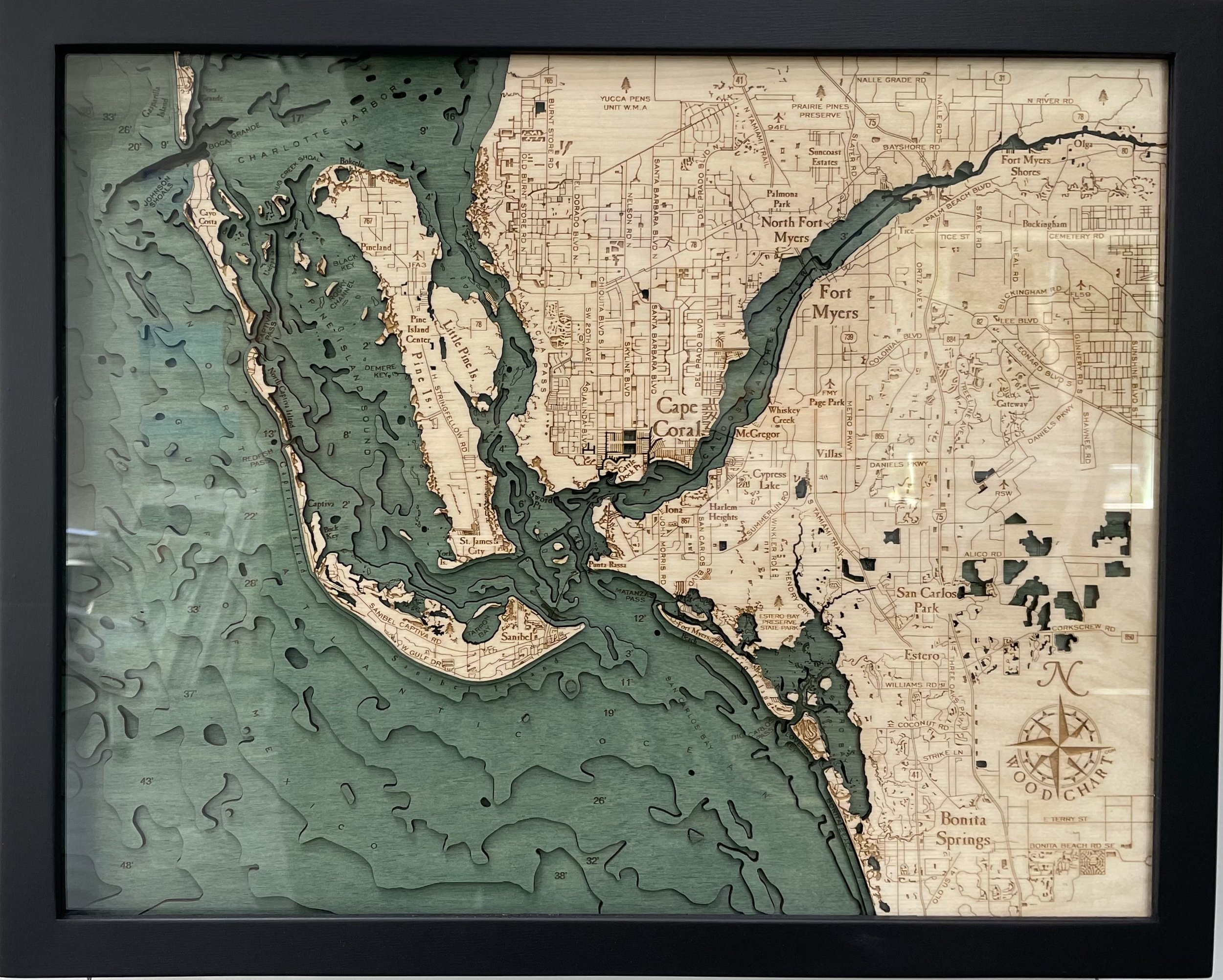 Wood Chart of Sanibel 16x20