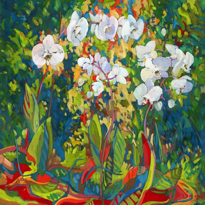 Tara Funk Grim, Orchid Dance - 36" x 36" 