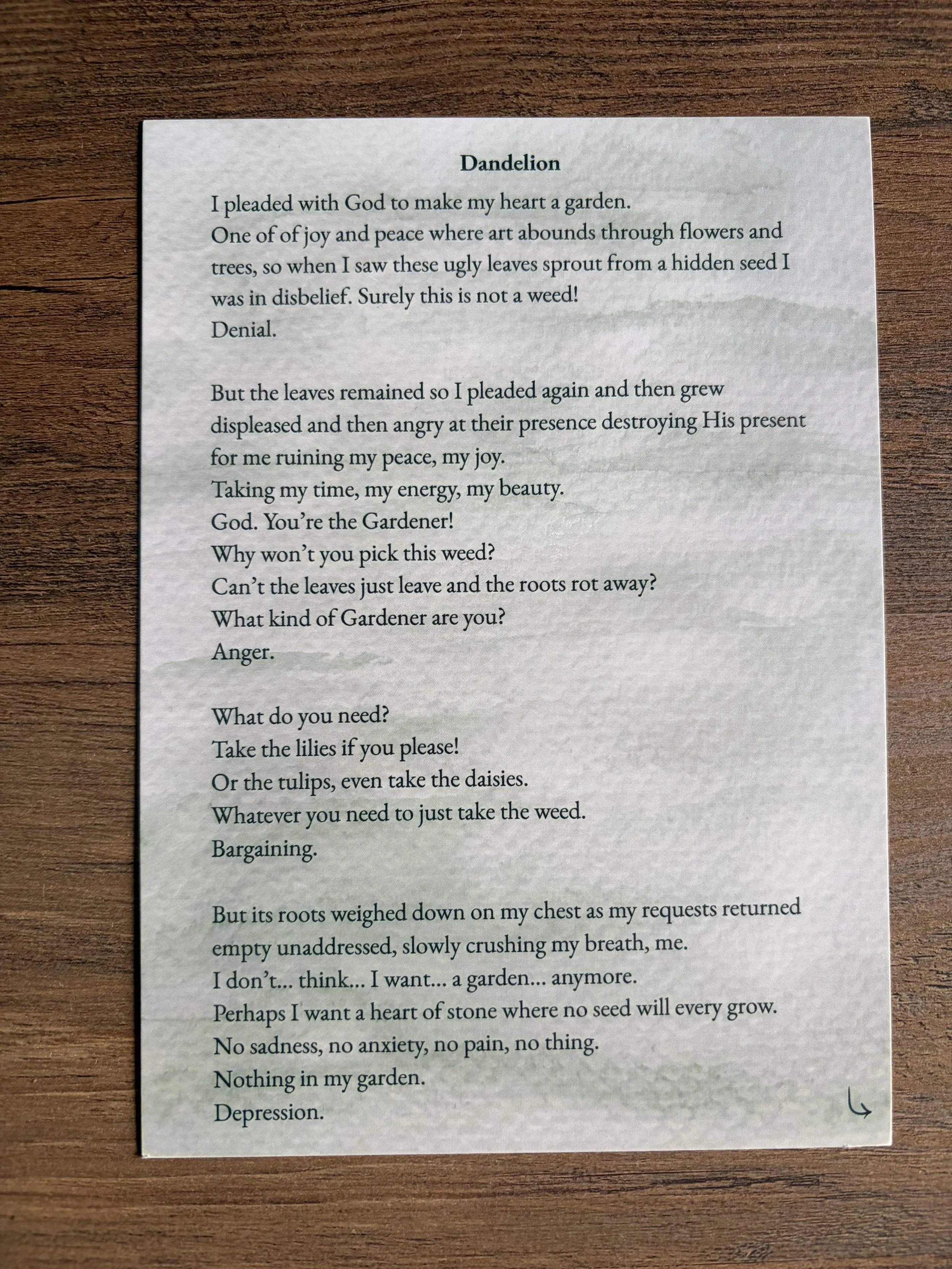 Dandelion | Spoken Word Print