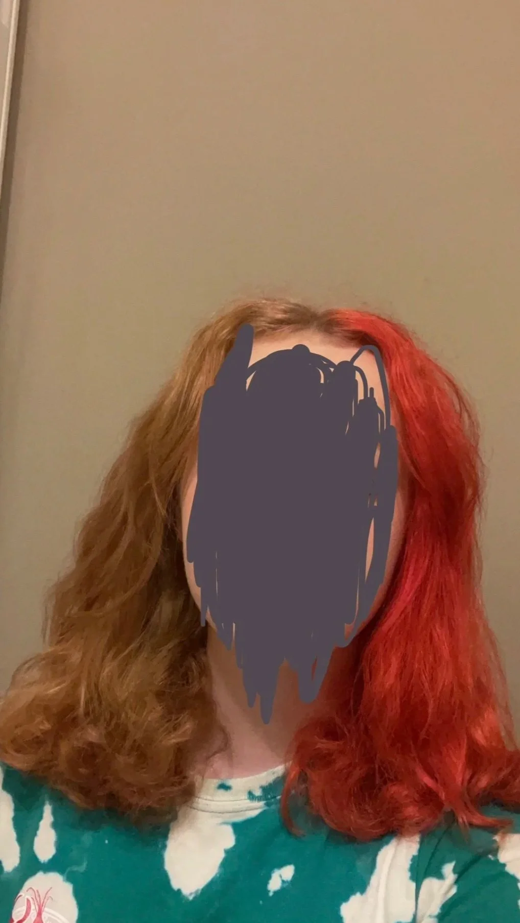 Split dye Bright red and ginger