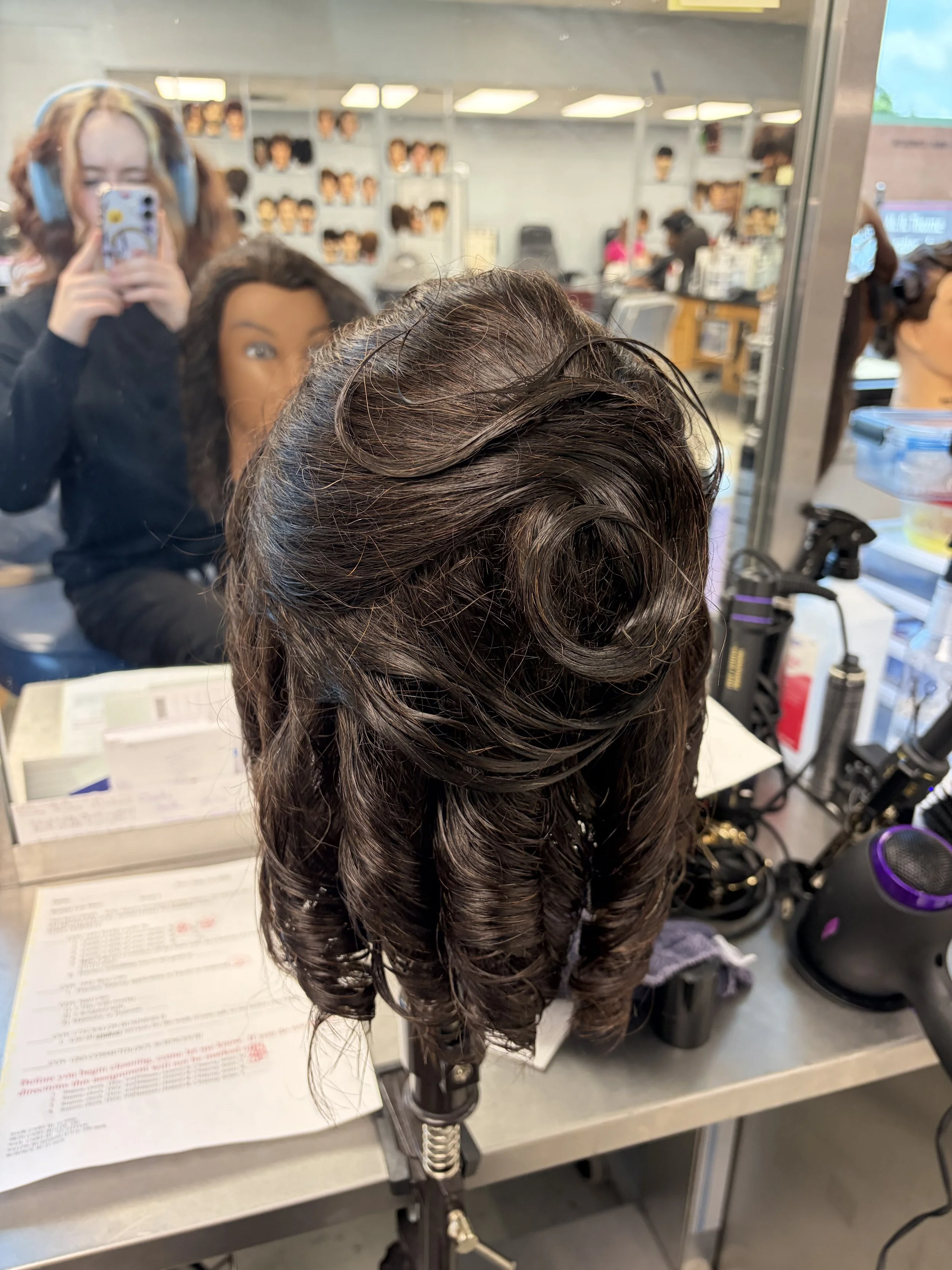 Who says hair can't be art? Ballroom inspired molded half up hals down with curls