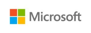 Microsoft logo with four colored squares and the word 'Microsoft'