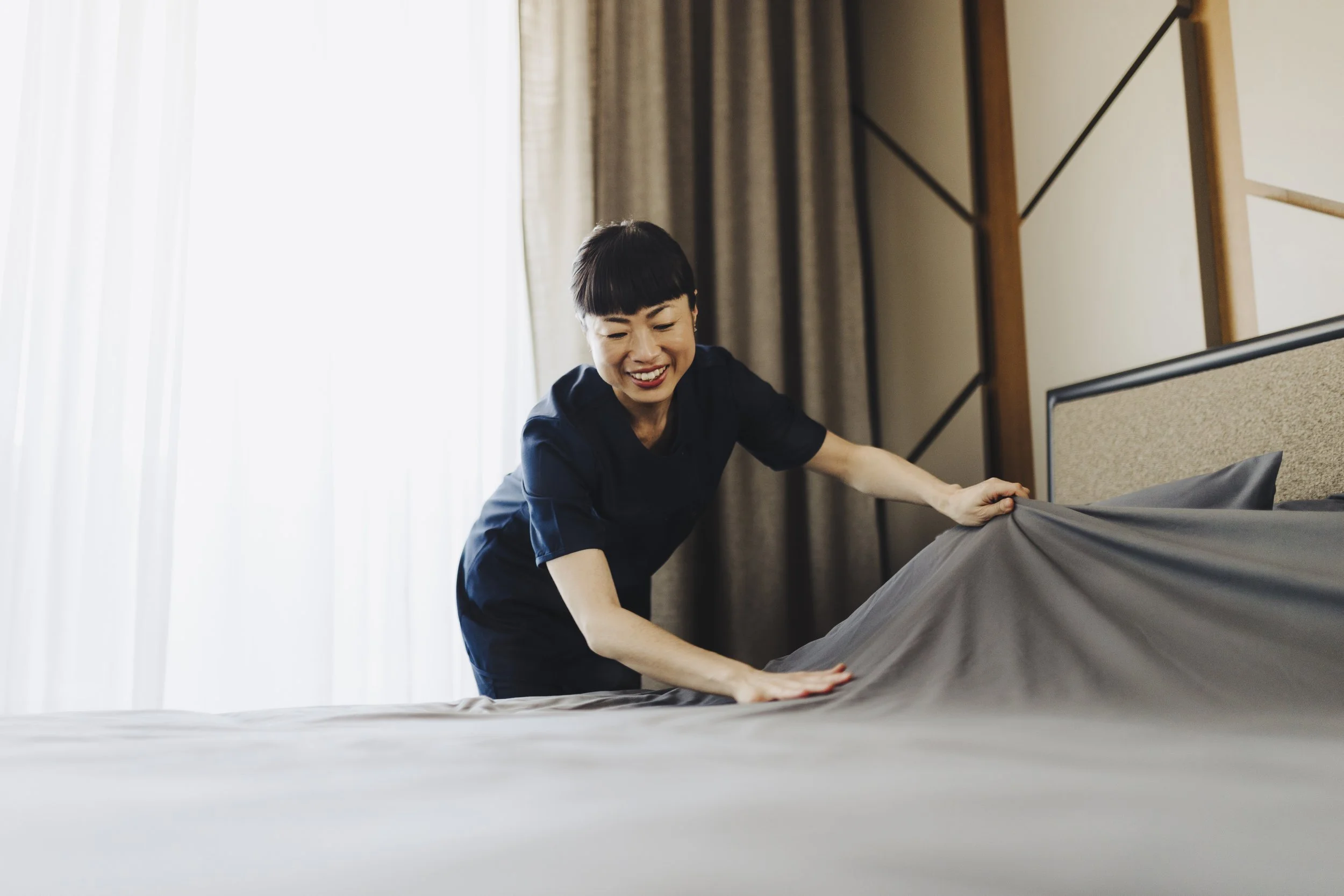 Housekeeping in a hotel room