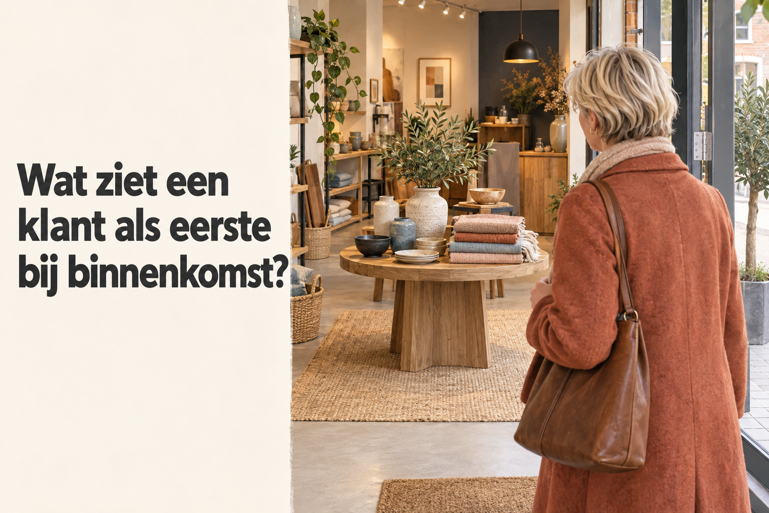 Wat ziet een klant als eerste bij binnenkomst?
