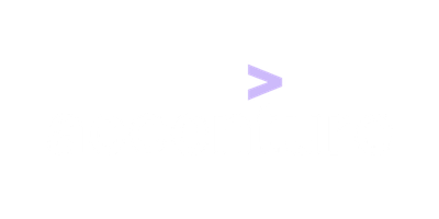 The Accenture logo with white and purple text on a black background.