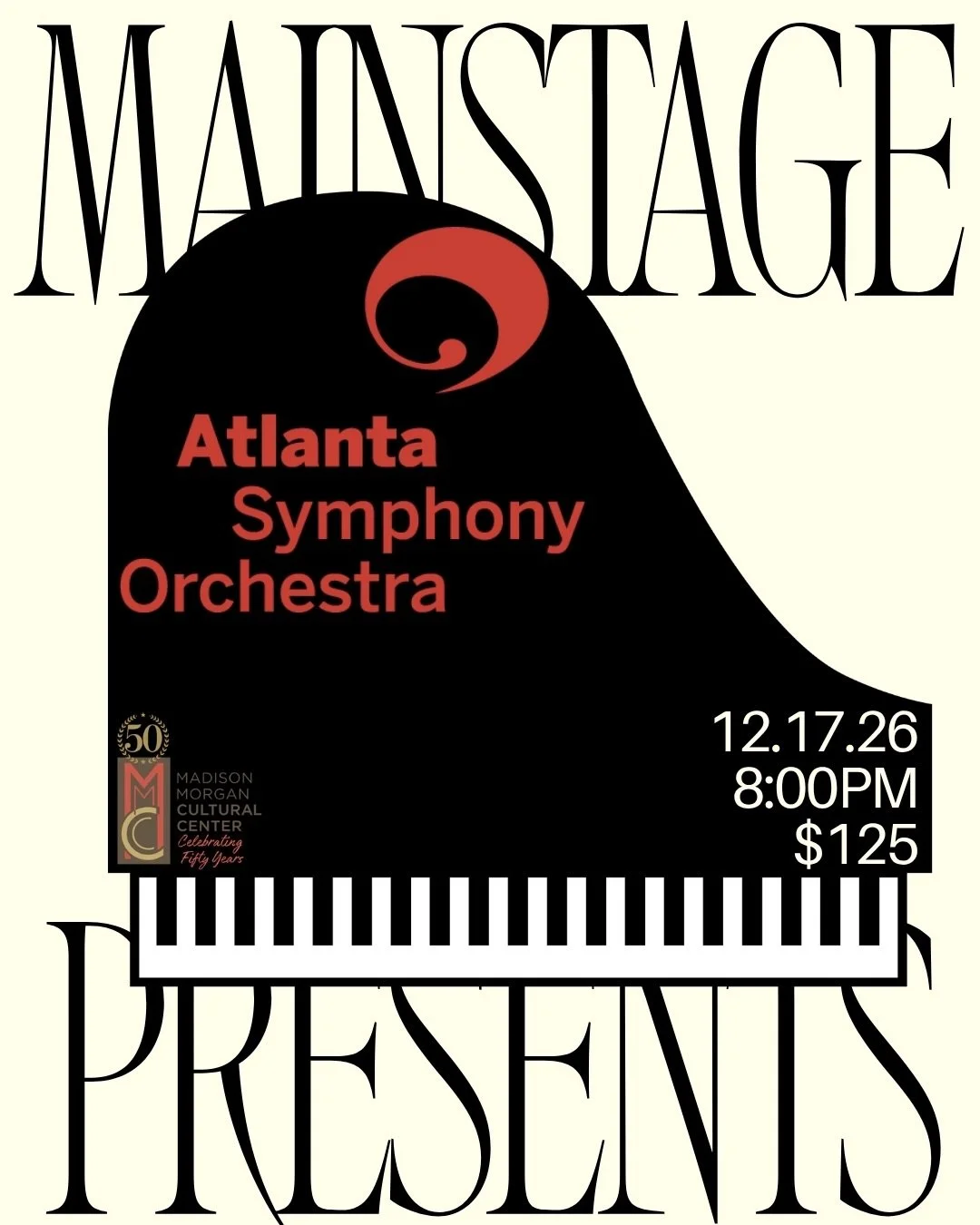 📣 CALLING ALL MEMBERS AND NOT-YET-MEMBERS!

We are thrilled to welcome Atlanta Symphony Orchestra back for our longest standing tradition here at MMCC!

Tickets go on sale to the general public on October 7th, but this is where your membership level