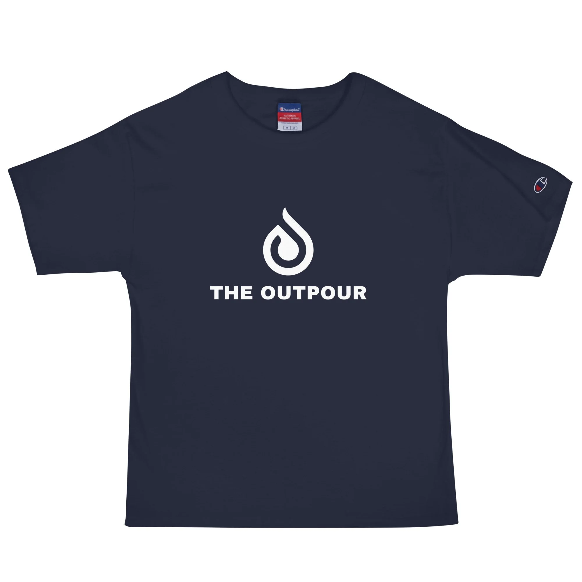 The Outpour Men's Champion T-Shirt (NAVY/WHITE)