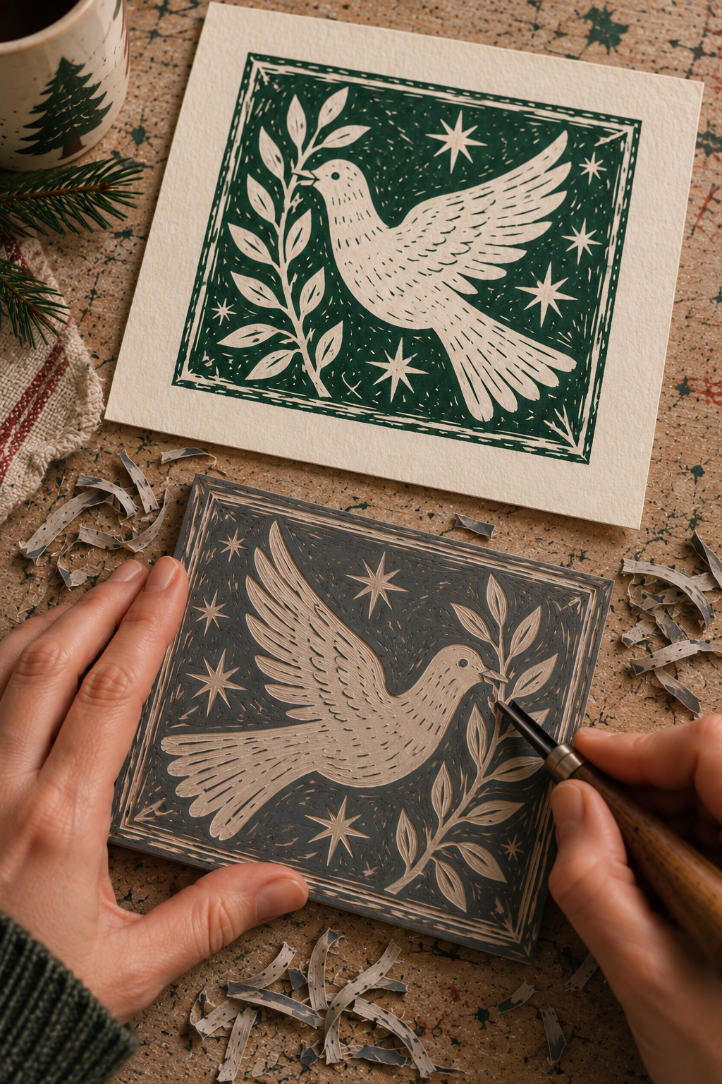 Christmas Card Making - Lino 11th November 7 - 10pm