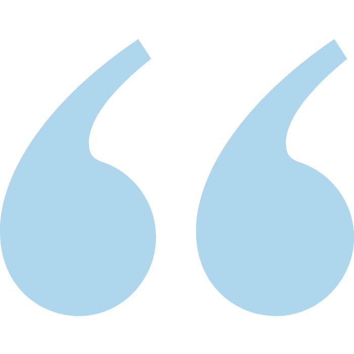 Light blue quotation mark