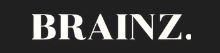 Logo with the word 'BRAINZ' in white text on a black background