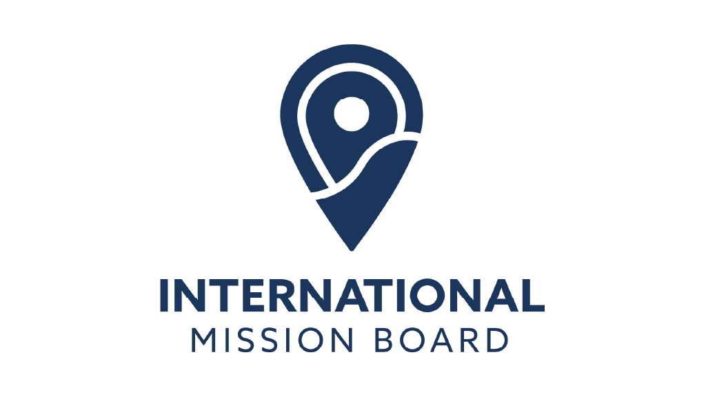 Logo for the International Mission Board featuring a stylized location pin with a dove inside and the text 'International Mission Board' beneath.